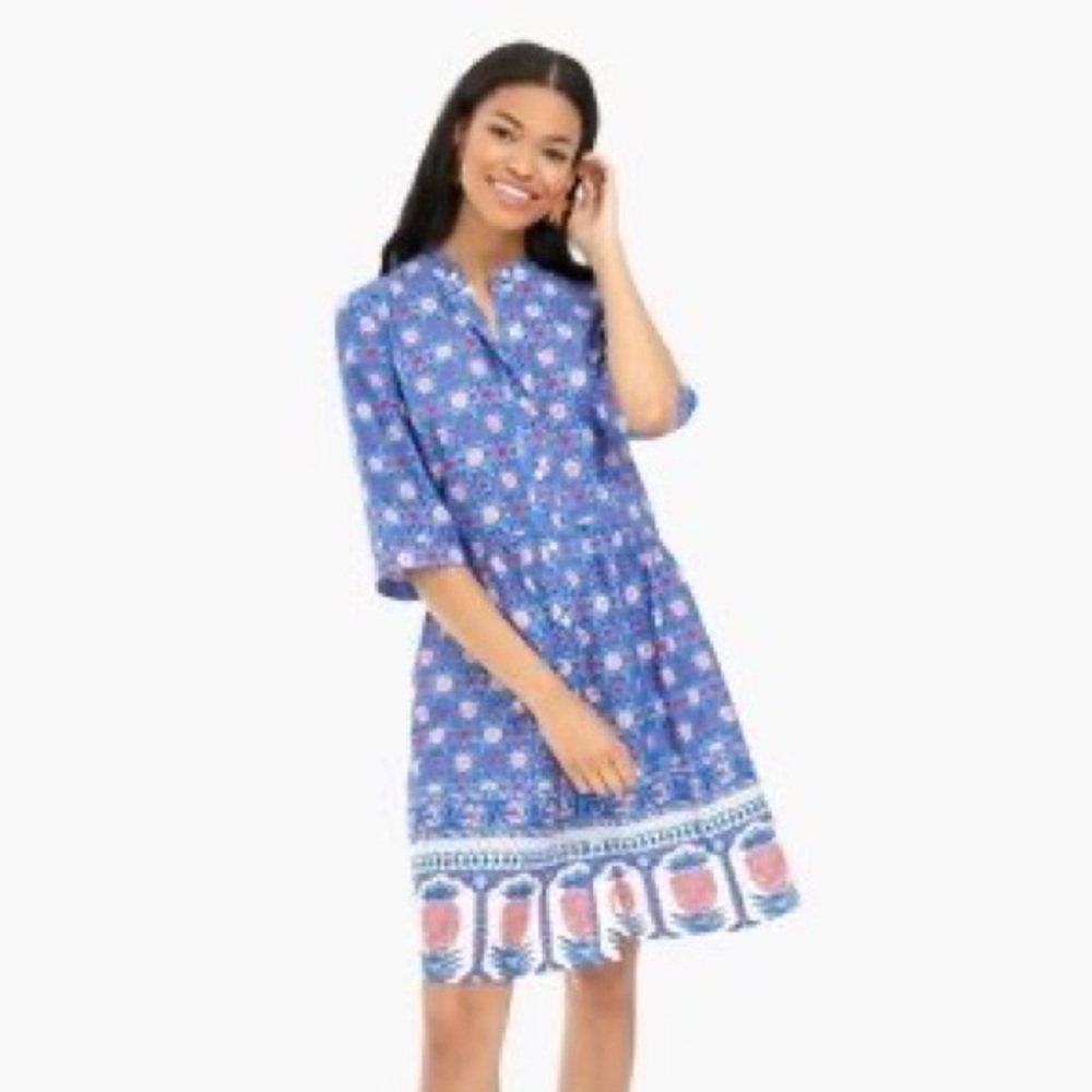 Tuckernuck royal blue floral pineapple button down dress size XXL